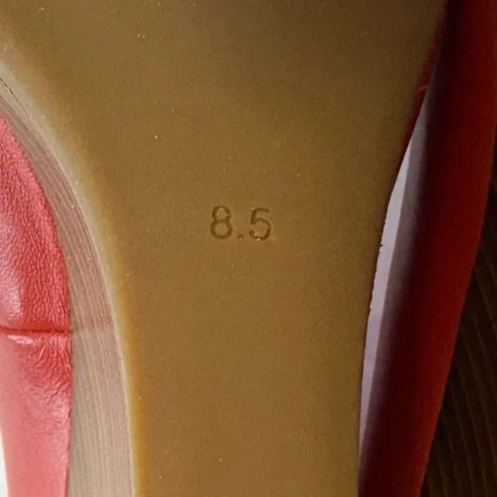 Women's Tory Burch Scarlett Red Leather Wedge Pumps Size 8.5